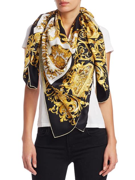 versace baroque print scarf